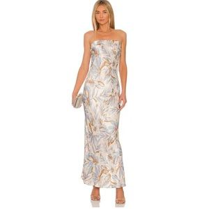 Bec and bridge Stella satin strapless floral dress size 8